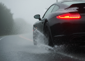 ترمز گرفتن ایمن در جاده خیس