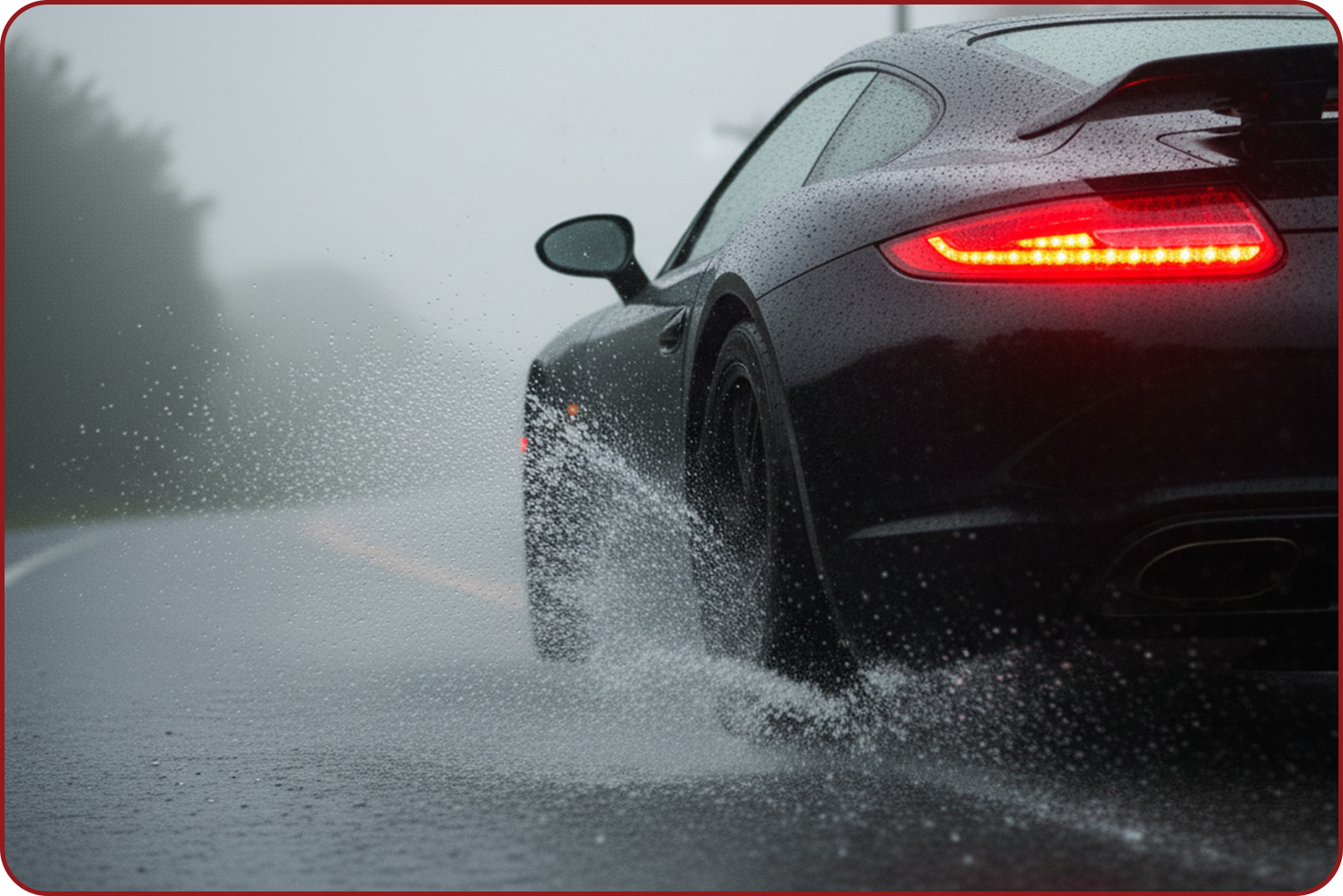 ترمز گرفتن ایمن در جاده خیس