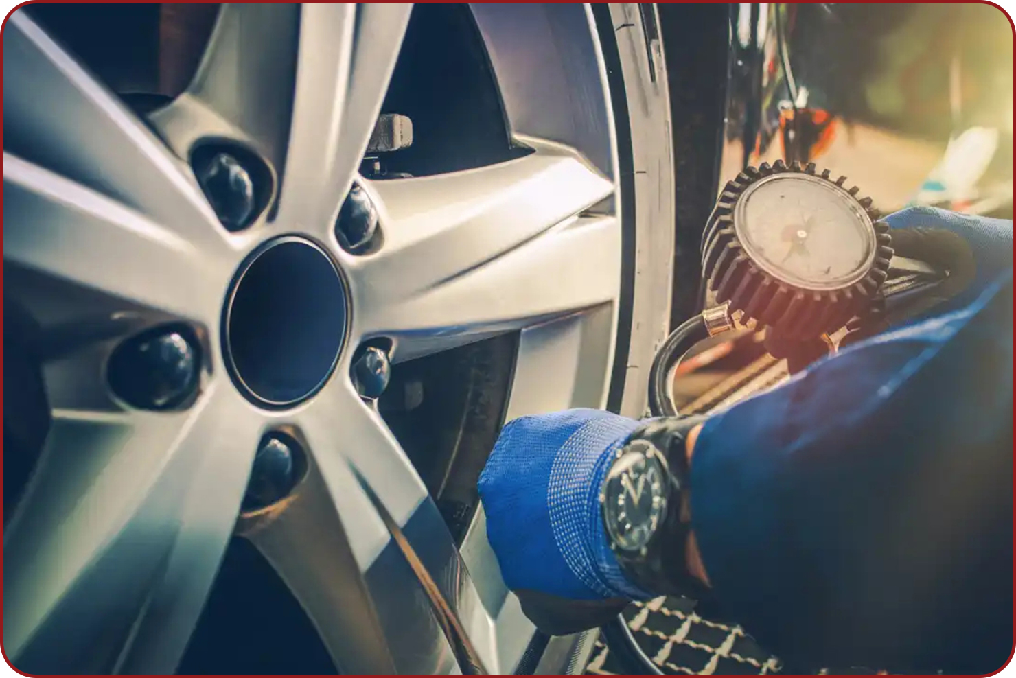 چک کردن فشار لاستیک