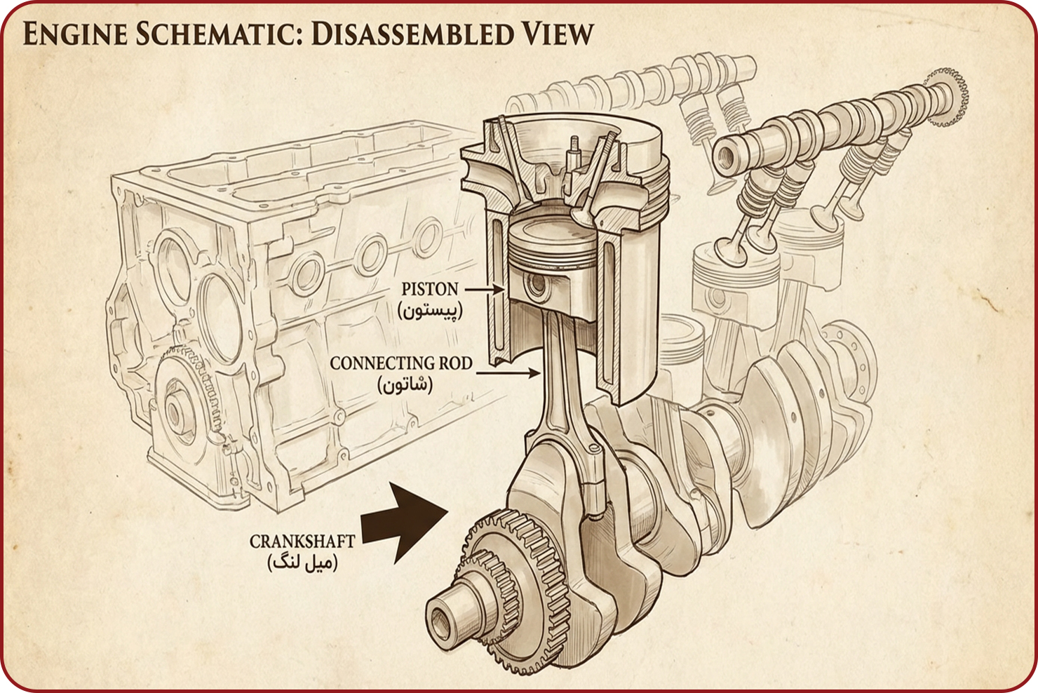 محل قرار گیری میل لنگ