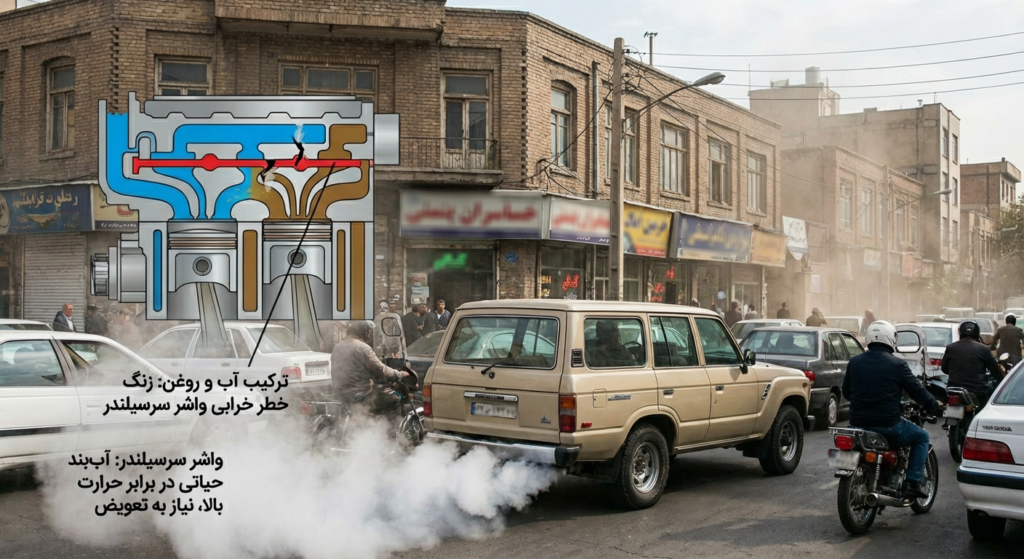 دود سفید از اگزوز