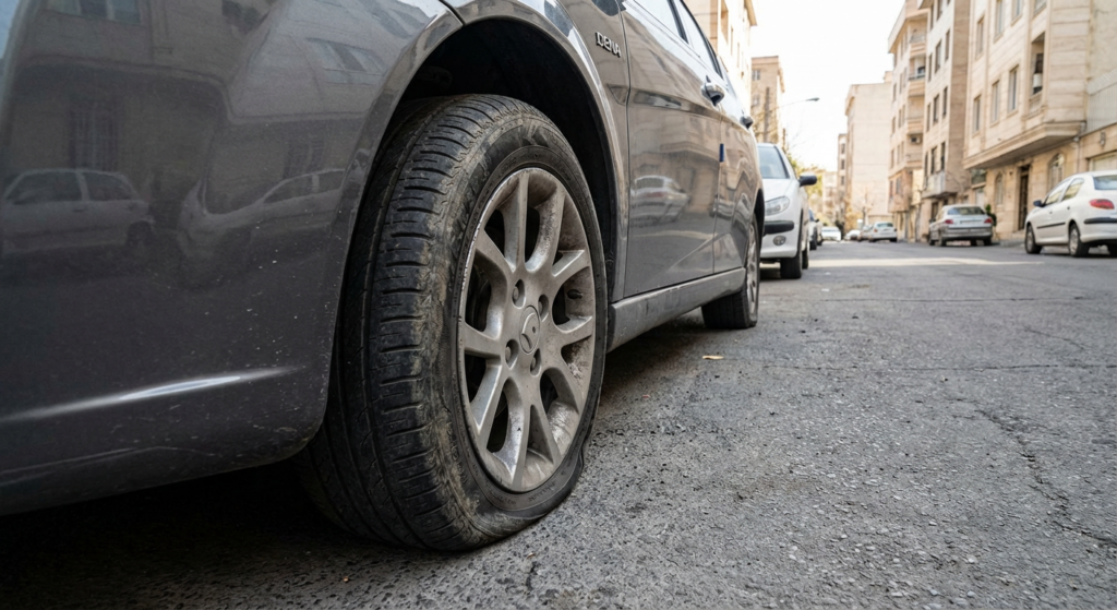 تاثیر باد کم تایر