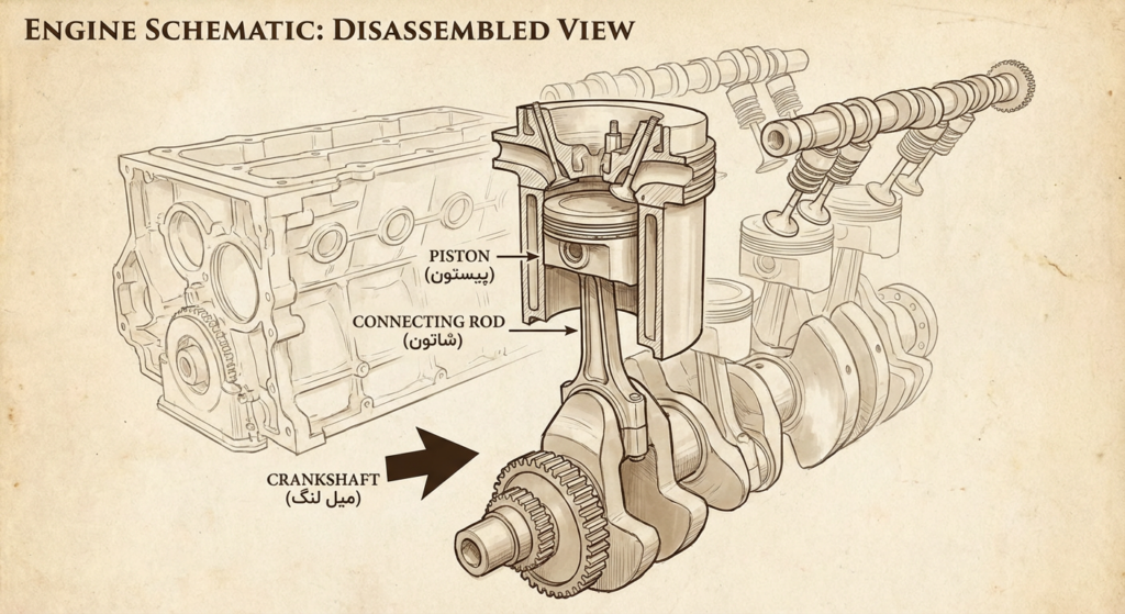 محل قرار گیری میل لنگ