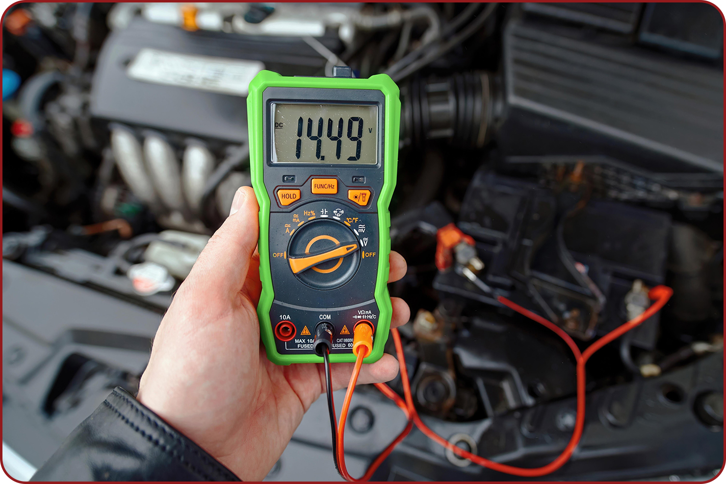 تست باتری با مولتی متر